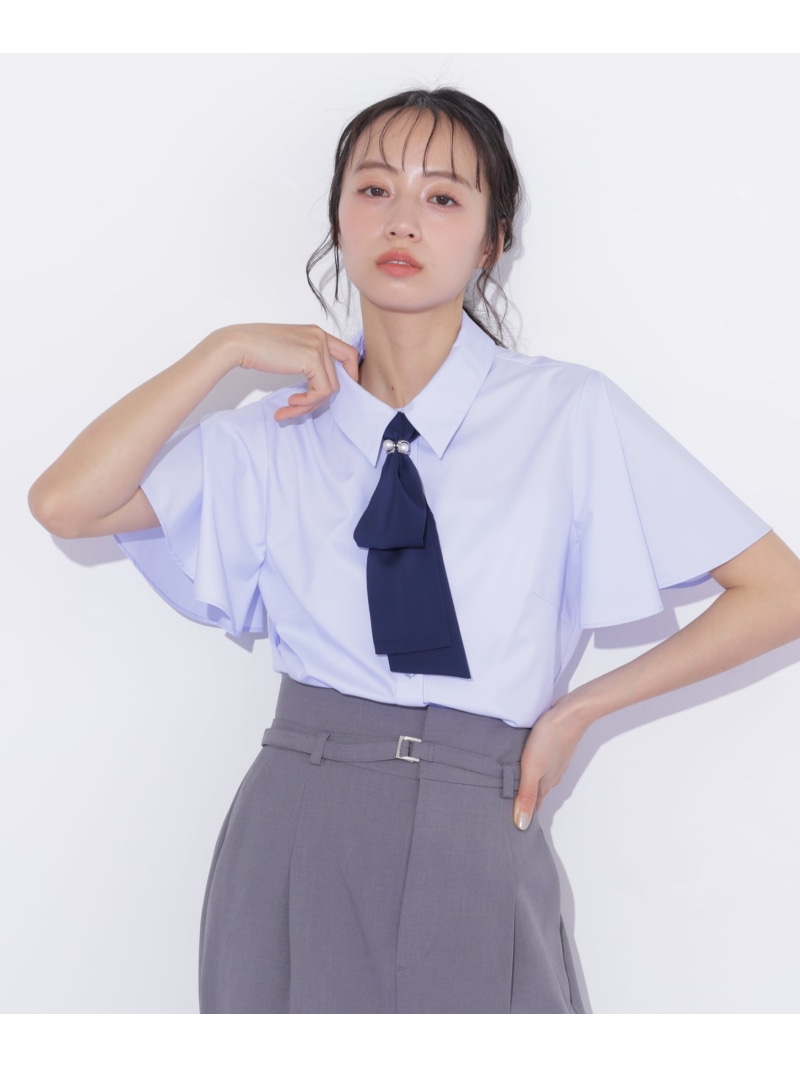 配色ボウタイブラウス JILL by JILL STUART ジル バイ ジル スチュアート トップス シャツ・ブラウス ブルー ホワイト【送料無料】[ Fashion]