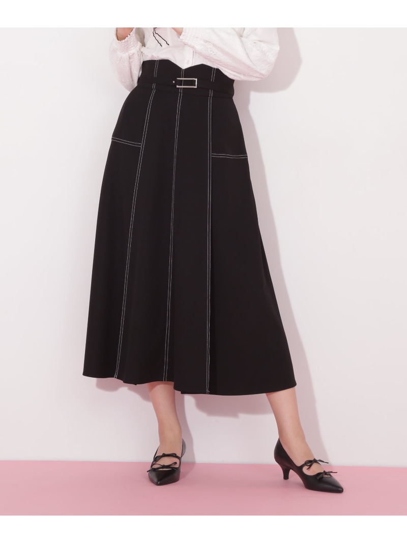 【SALE／40%OFF】デニムライクステッチシリーズ2 フレアスカート JILL by JILL STUART ジル バイ ジル スチュアート スカート その他のスカート ブルー ブラック ホワイト【RBA_E】【送料無料】[ Fashion]
