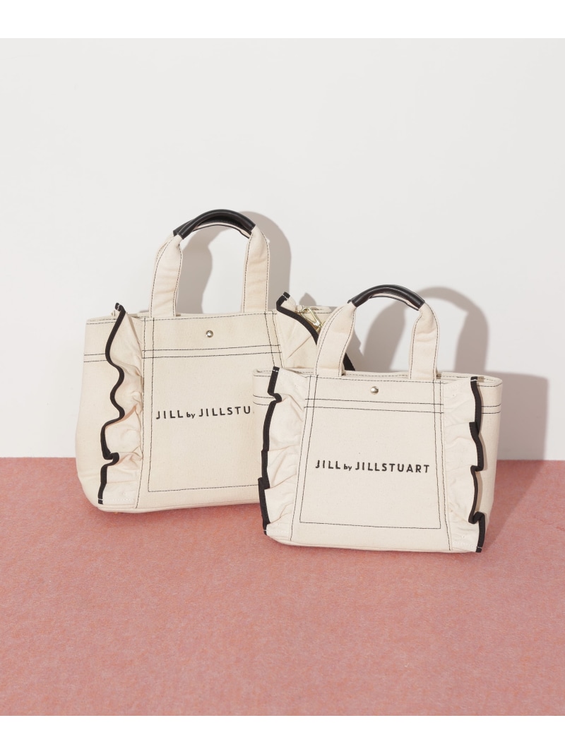 フリルトート大 JILL by JILL STUART ジル バイ ジル スチュアート バッグ その他のバッグ ブラック ホワイト【送料無料】[ Fashion]｜JILL by JILL STUART