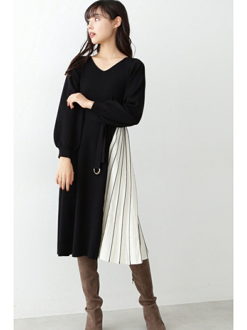 楽天市場 サイドプリーツニットワンピース Jill By Jillstuart ジル バイ ジルスチュアート ワンピース ワンピースその他 ブラック 送料無料 Rakuten Fashion Jill By Jillstuart