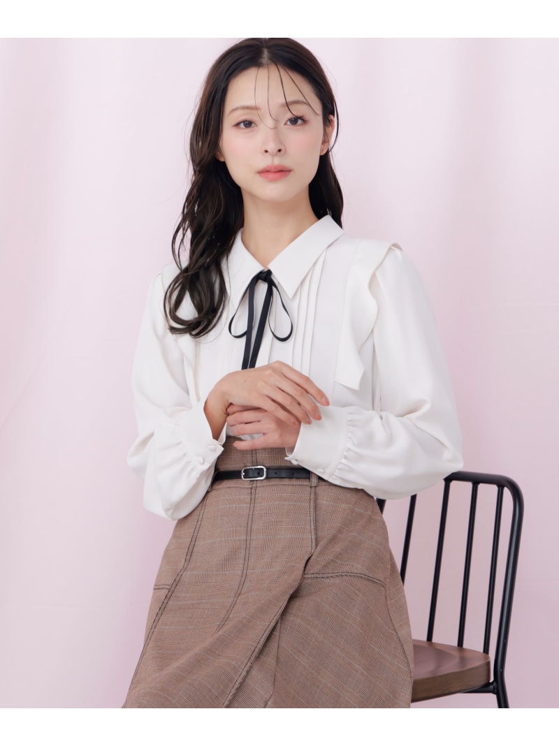 シュロの葉付き添い人ピンタックブラウス JILL by JILL STUART 内鰓 バイ 内鰓 スチュアート トップス ティーシャツ・トップ 青碧 サクラ色 ベージュ【貨物輸送無料】[ Fashion]