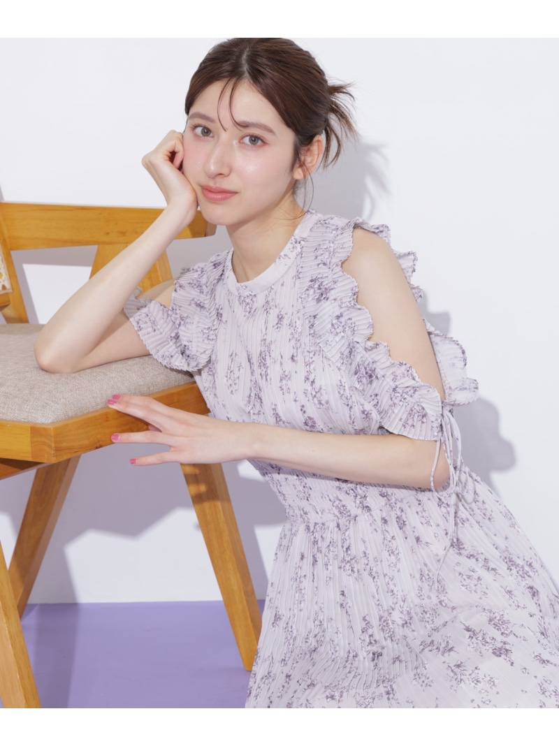 プリーツフリルフラワーワンピース JILL by JILL STUART ジル バイ ジル スチュアート ワンピース・ドレス ワンピース ブルー イエロー ホワイト ピンク【先行予約】*【送料無料】[ Fashion]