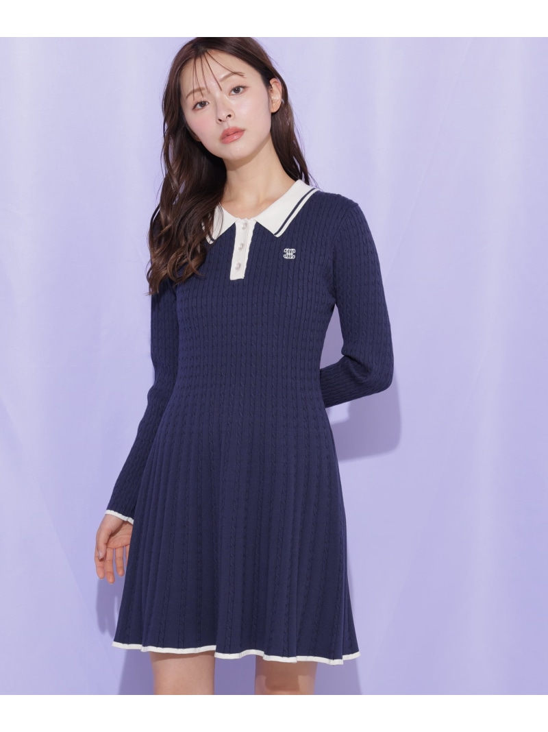 【SALE／40%OFF】ポロ襟ケーブルミニワンピース JILL by JILL STUART 内鰓 バイ 内鰓 スチュアート 衣装・御召しもの 衣装 米国海軍 白いこと サクラ色【RBA_E】【貨物輸送無料】[ Fashion]