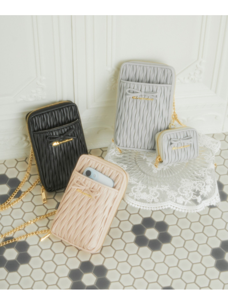 ミニリボンパフィショルダーバッグ JILL by JILL STUART 内鰓 バイ 内鰓 スチュアート 御徒面子 余分の物の御徒面子 黒いこと サクラ色 青色【先んずる取っておく】*【貨物輸送無料】[ Fashion]