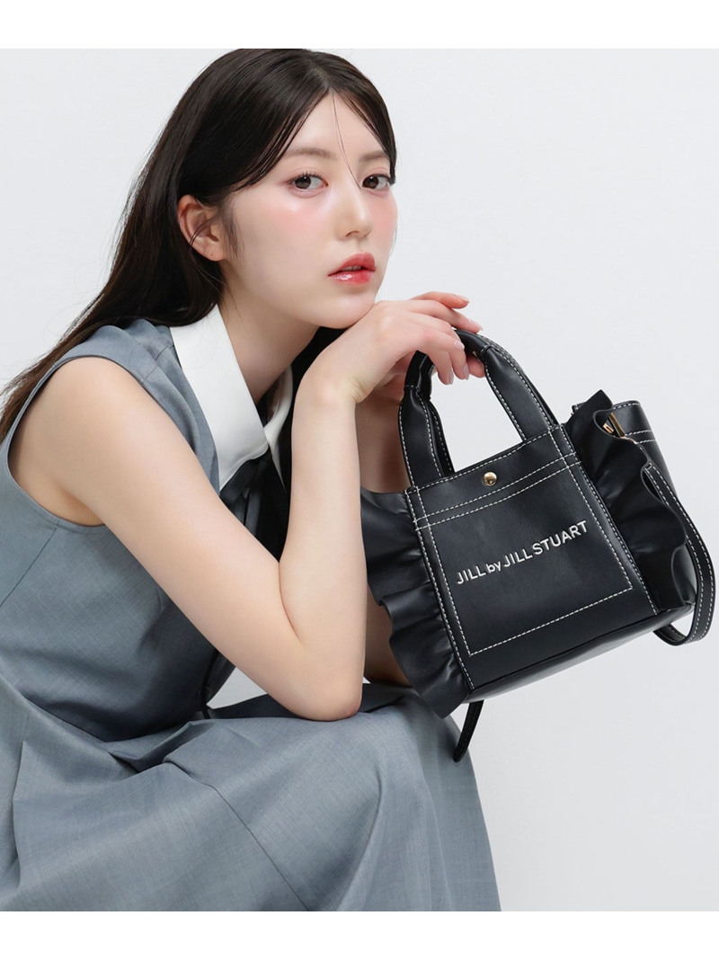 ＜フリルトートミニ＞フェイクレザー JILL by JILL STUART 内鰓 バイ 内鰓 スチュアート 御徒面子 余分の物の御徒面子 サクラ色 白いこと 黒いこと【此れから取っておく】*【貨物輸送無料】[ Fashion]