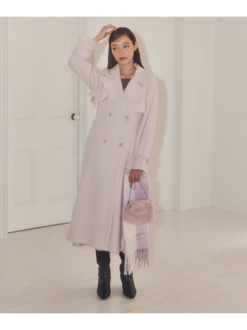 ウールレディトレンチコート JILL by JILL STUART 内鰓 バイ 内鰓 スチュアート ジャケット・アウター 余分の物のジャケット・アウター 青碧 白いこと サクラ色【貨物輸送無料】[ Fashion]