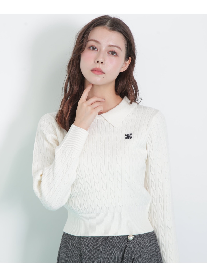 【SALE／37%OFF】レイヤード衿ケーブルニット JILL by JILL STUART ジル バイ ジル スチュアート トップス ニット グリーン ホワイト グレー レッド【RBA_E】【送料無料】[ Fashion]