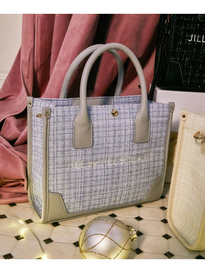＜WEB押さえる色つやあり＞ツイードショルダートート JILL by JILL STUART 内鰓 バイ 内鰓 スチュアート 御徒面子 余分の物の御徒面子 青碧 さくら色 白いこと 薄墨色 黒いこと【貨物輸送無料】[ Fashion]