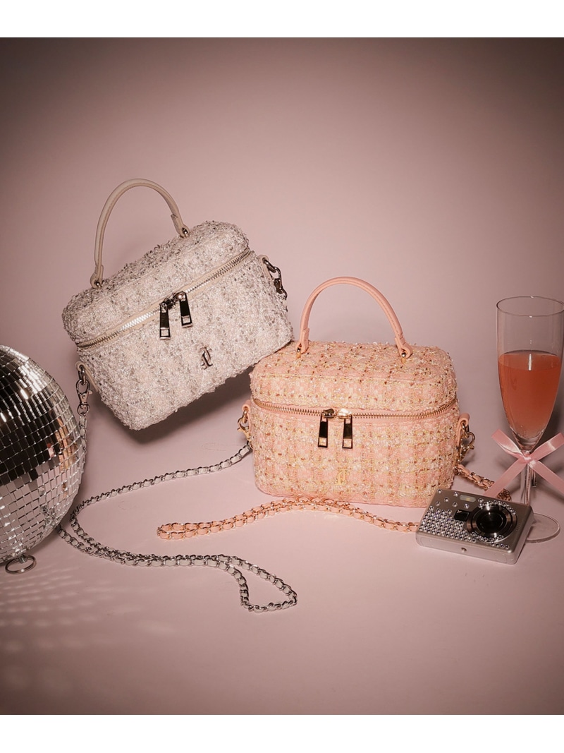 【SALE／40%OFF】ツイードキルティングバニティ JILL by JILL STUART ジル バイ ジル スチュアート バッグ その他のバッグ ピンク ブルー【RBA_E】【送料無料】[ Fashion]