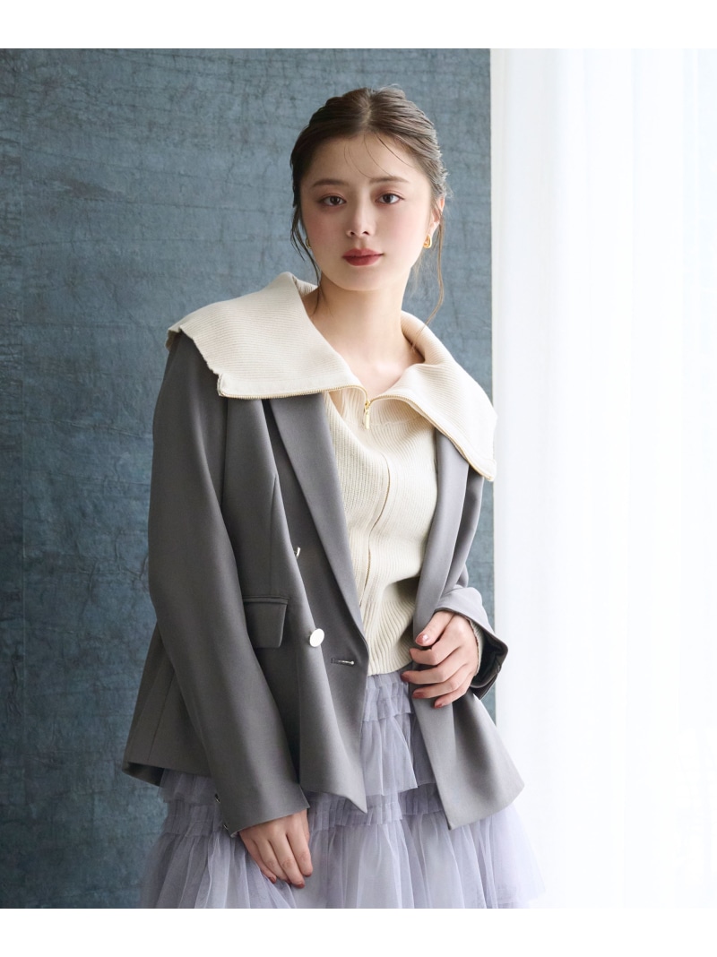 【SALE／40%OFF】＜セットアップ相応う＞ベーシックツイルダブル釦上衣 JILL by JILL STUART 内鰓 バイ 内鰓 スチュアート ジャケット・アウター テーラードジャケット・ブレザー 赤銅色 ベージュ 薄墨色 米国海軍【RBA_E】【貨物輸送無料】[ Fashion]