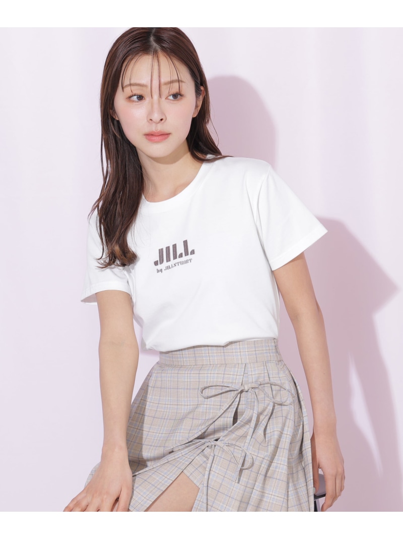 刺繍ロゴTシャツオーガニックコットン JILL by JILL STUART ジル バイ ジル スチュアート トップス カットソー・Tシャツ ホワイト【送料無料】[ Fashion]