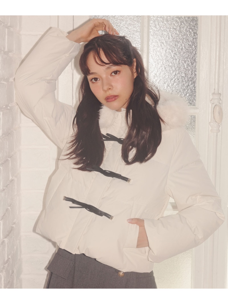 リボンダッフルダウン JILL by JILL STUART 内鰓 バイ 内鰓 スチュアート ジャケット・アウター 余分の物のジャケット・アウター 薄墨色 黒いこと 白いこと【貨物輸送無料】[ Fashion]