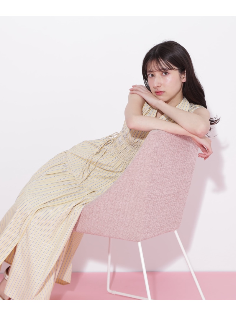 【SALE／30%OFF】ウエストシャーリングストライプシャツワンピース JILL by JILL STUART ジル バイ ジル スチュアート ワンピース・ドレス ワンピース ブルー ピンク イエロー パープル【RBA_E】【送料無料】[ Fashion]