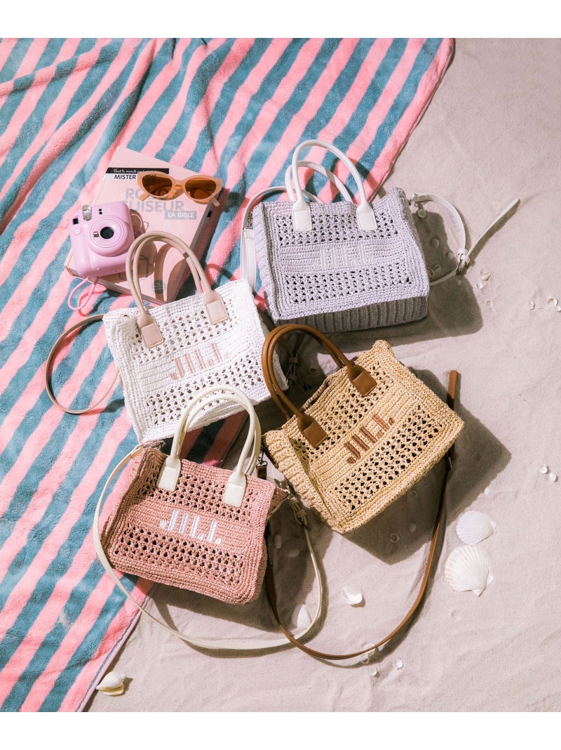 スクエアロゴトート JILL by JILL STUART ジル バイ ジル スチュアート バッグ その他のバッグ ブルー ベージュ ホワイト ピンク【先行予約】*【送料無料】[ Fashion]