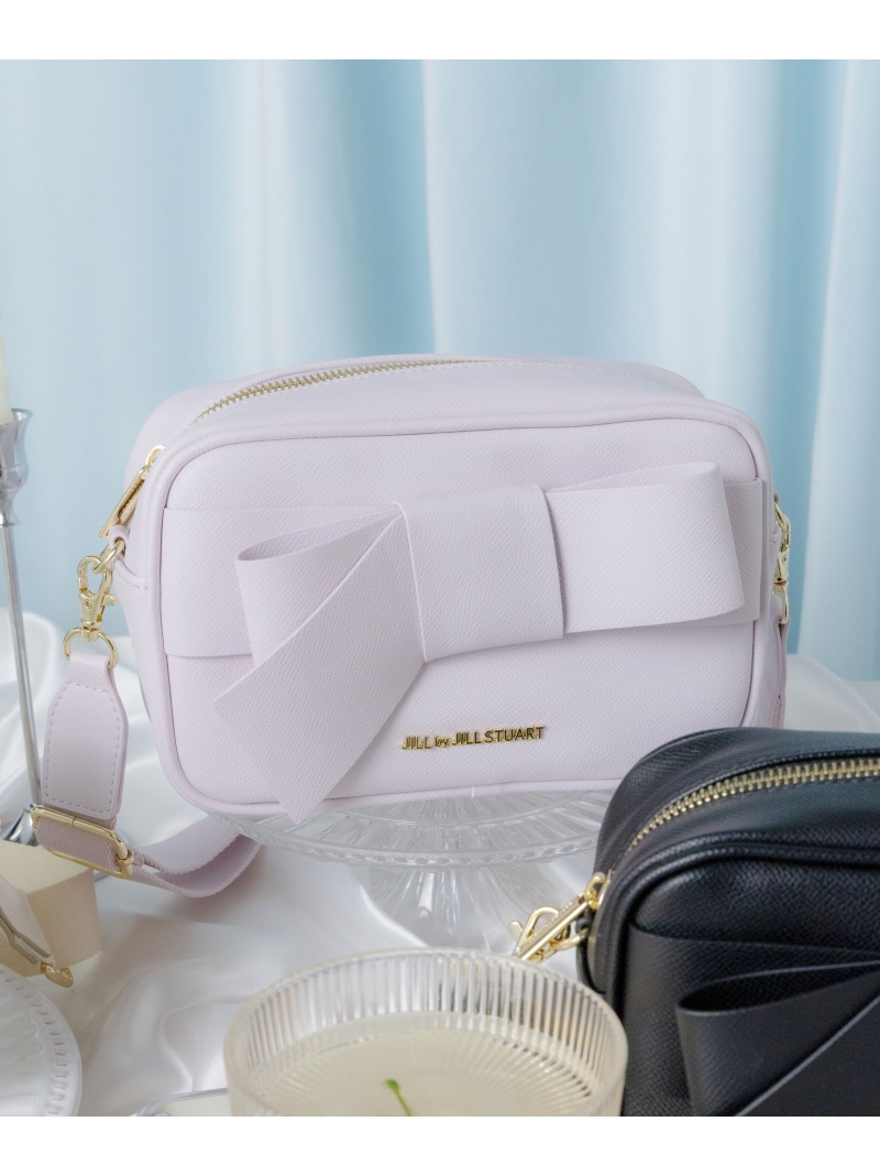 ＜リボンシリーズ＞スクエアポシェット JILL by JILL STUART ジル バイ ジル スチュアート バッグ その他のバッグ ホワイト ブラック パープル【送料無料】[ Fashion]｜JILL by JILL STUART 10,725円