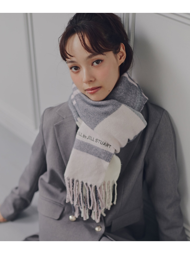 エンブロイダリーロゴチェックストール JILL by JILL STUART ジル バイ ジル スチュアート ファッション雑貨 スカーフ・バンダナ ピンク パープル ブラウン【送料無料】[ Fashion]