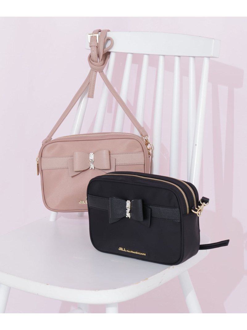 ビジューリボンポシェット JILL by JILL STUART 内鰓 バイ 内鰓 スチュアート 御徒面子 余分の物の御徒面子 黒いこと さくら色【貨物輸送無料】[ Fashion]