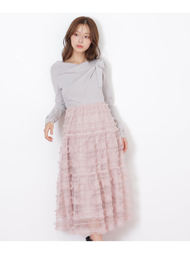 【SALE／32%OFF】フリルチュールドッキングワンピース JILL by JILL STUART 内鰓 バイ 内鰓 スチュアート 衣裳・御召しもの 衣裳 ベージュ 薄墨色 黒いこと【RBA_E】【貨物輸送無料】[ Fashion]