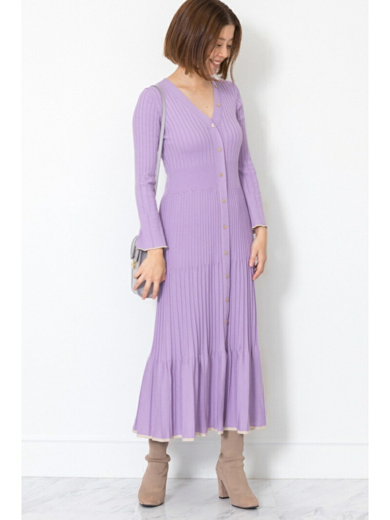 高級感 レディースファッション ワンピース パープル ニットワンピース ワンピース ジルスチュアート Jillstuart Sale 60 Off ユリアランダムリブニットワンピース ベージュ Fashion ブルー Rba E 送料無料 Rakuten Www Wbnt Com