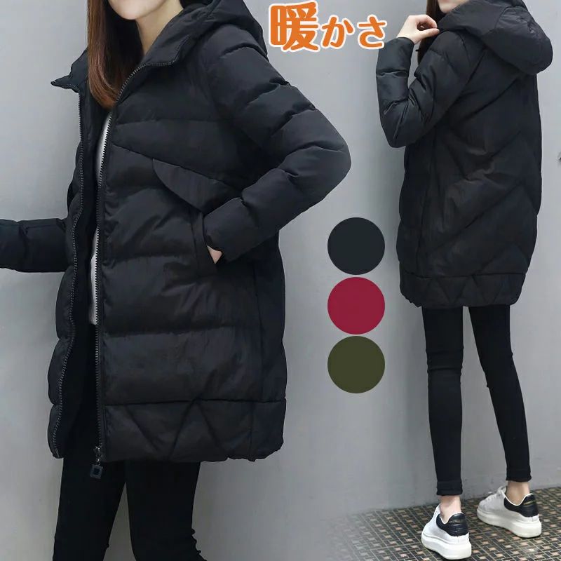 中綿コート レディース ダウンコート 冬服 防寒 ジャケット ロングコート フード付 羽織り アウター あったか 通勤 OL 体型カバー付き アウター 冬服 コート 防寒 大きいサイズ 20代 30代 40代 50代 プレゼント｜くらしのjimaxちゃん