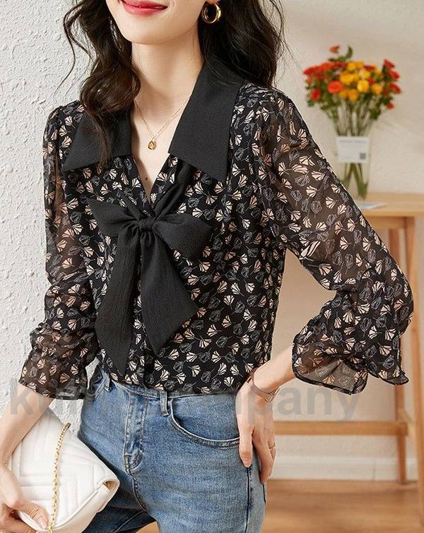 ドルチェ&ガッバーナ　シルク長袖シアーブラウス(花柄) dolce-gabbana-floral-print-