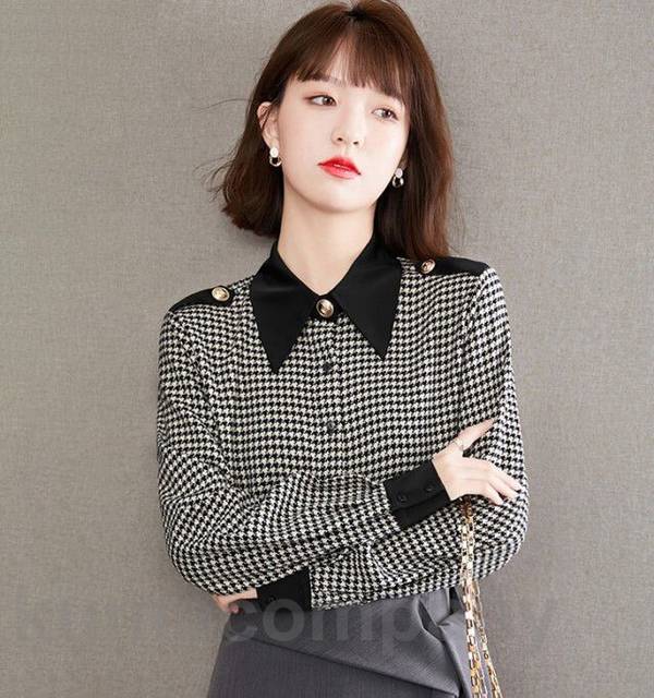 大きいサイズ レディース トップス　シャツ　千鳥格子　春 秋冬 新品 長袖 楽天市場】【送料無料】千鳥格子 千鳥柄 ニットシャツ