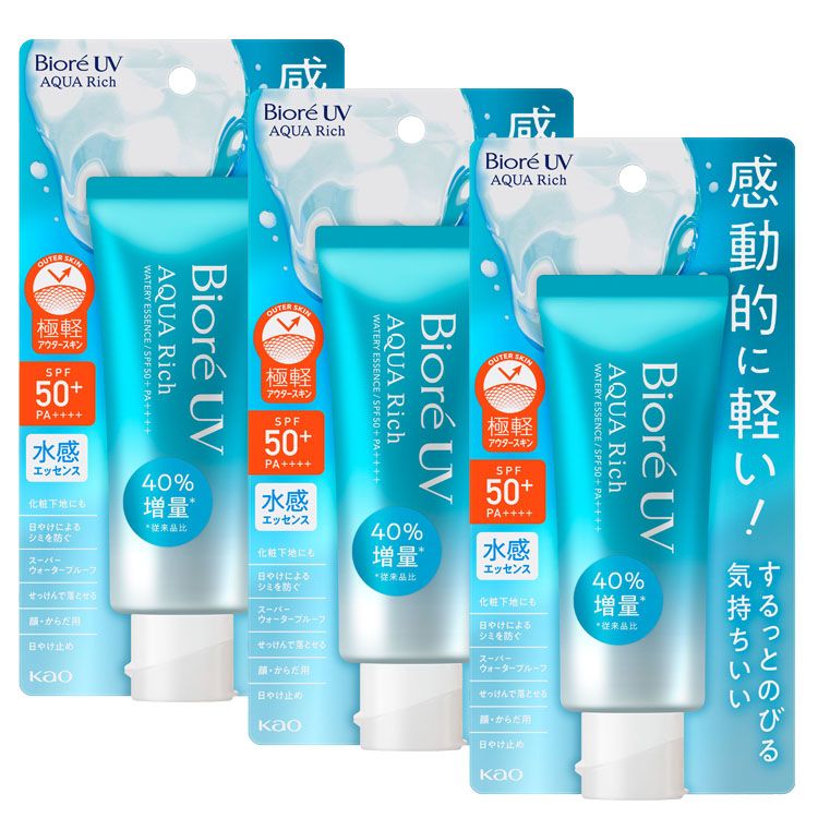 Biore UV AQUA Rich ウォータリージェルSPF50 24個セット 花王 | 『ビオレUV アクアリッチ ウォータリーホールドクリーム』全国発売