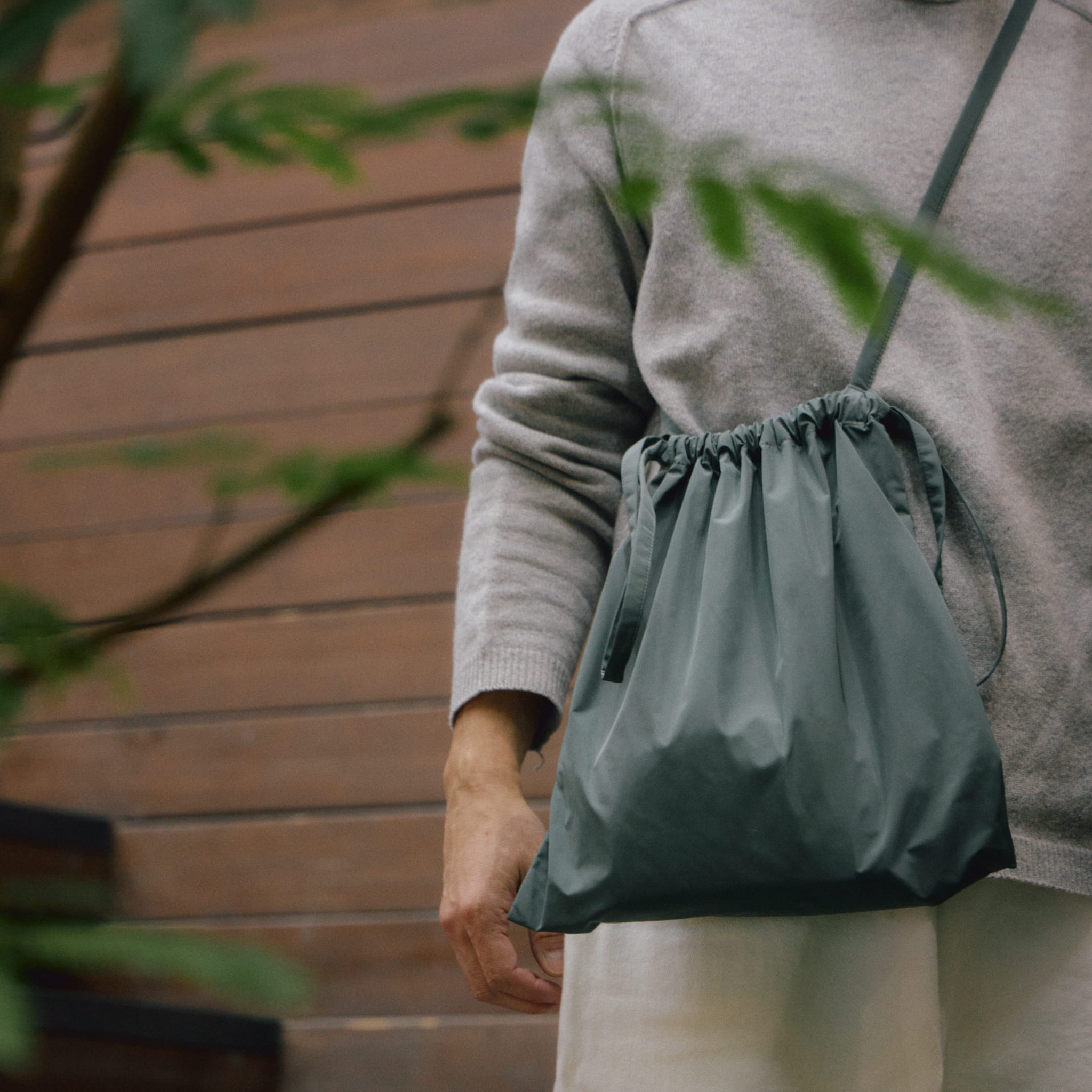 Drawstring Bag S + strap ドローストリングバッグ 巾着バッグ