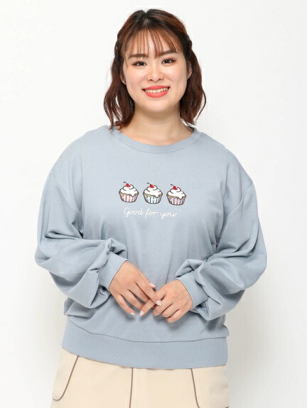 初売り 大きいサイズ レディース Sweets刺繍裏毛プルオーバーll 3l トップス 長袖 プルオーバー カットソー 刺繍スイーツ 裏毛 スウェット ゆったり ゆる シルエット ボリューム袖 ぽっちゃり 大人 可愛い かわいい 体型カバー ピンク 水色 黒 ブラック 秋 秋冬 初売り 大きいサイズ レディース Sweets刺繍裏毛プルオーバーll 3l トップス 長袖 プルオーバー カットソー 刺繍スイーツ 裏毛 スウェット ゆったり ゆる シルエット ボリューム袖 ぽっちゃり 大人 可愛い かわいい 体型カバー ピンク 水色 黒 ブラック 秋 秋冬