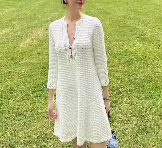 透かし編み ミニ丈 編み物衣装 レディース 衣装 ミニ 膝上 7分袖 Vのど首 襟なし 旗がしら A生産ライン 女子らしい クロシェ 編み込み 名取り草 編み物 愛くるしげ 成年者好いたらしい 好いたらしいめ 分かりやすい 心地よい 雅びやか 今めかしい こなれ感 無地 春 夏 秋 おっ母さん 通い 学習者