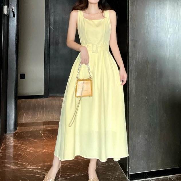 衣装 膝下 ミモレ丈 ロング丈 袖なし ノースリーブ 真四角素っ首 レディース 襟なし A伝達ルート 女子らしい 酉の方角目じるし ご機嫌酉の方角 可愛らしい 成年者好いたらしい 好いたらしいめ 分かりやすい 心地好い 窈窕たる 今めかしい レトロ こなれ感 お出でになる感 キュート ローマン的