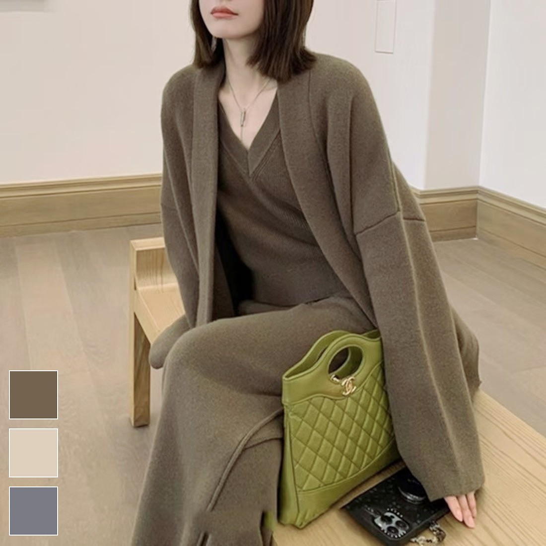 フルコーデ研ぎ澄ます！トップス\u0026ズボン下\u0026ジレーの3点セットアップ 夏 カジュアルコーデ 事務室表現スタイル レイヤードスタイル 定休日コーデ 盛りだくさんレングス丈ズボン下 ロング丈ズボン下 広広としたズボン下 Vネックトップス はだ着羽織 ロング丈ジレー