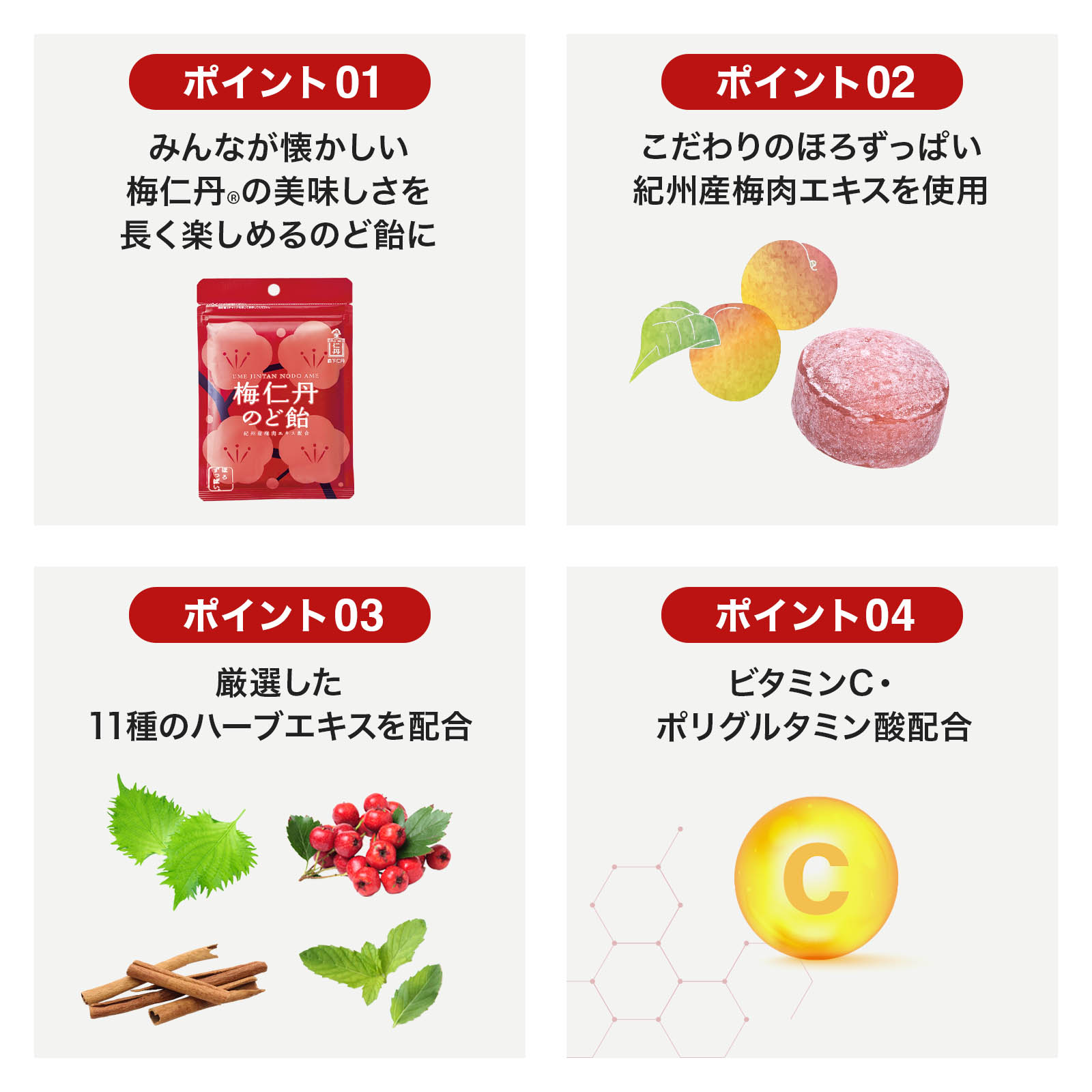 森下仁丹公式】梅仁丹のど飴 60g (約17粒) 5袋セット [ のど飴 紀州産