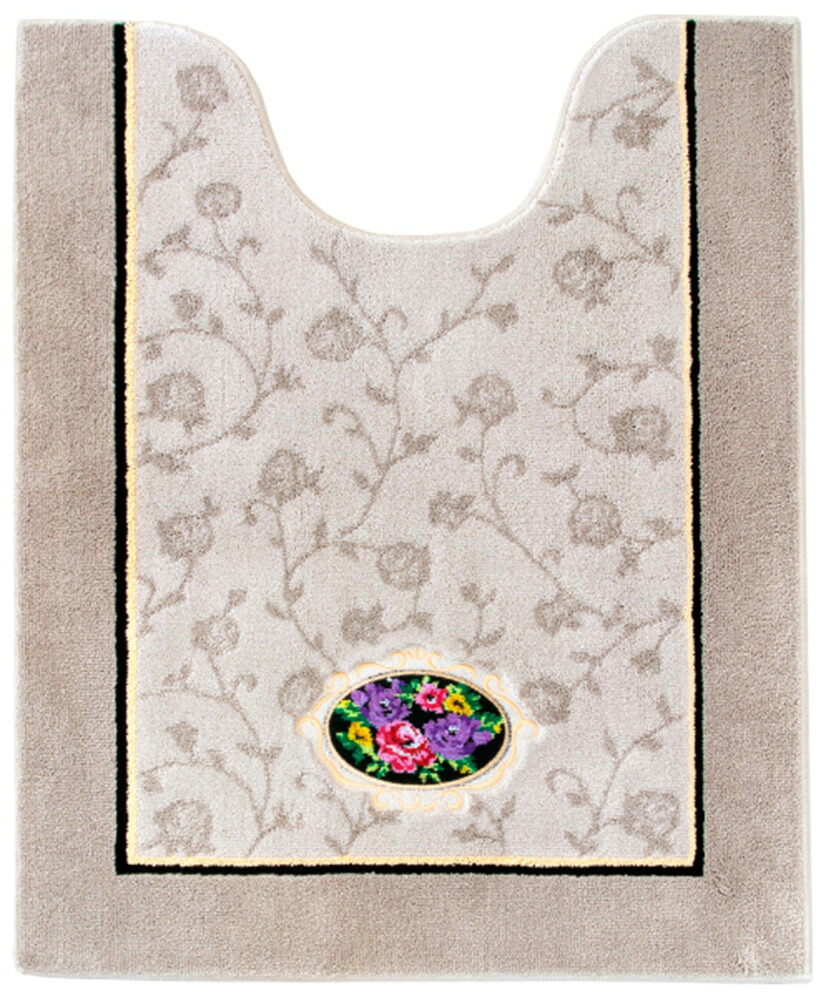 オカ シェニールロゼ ロングトイレマット 約85×67cm（ベージュ） オカ3032360 [オカ3032360]
