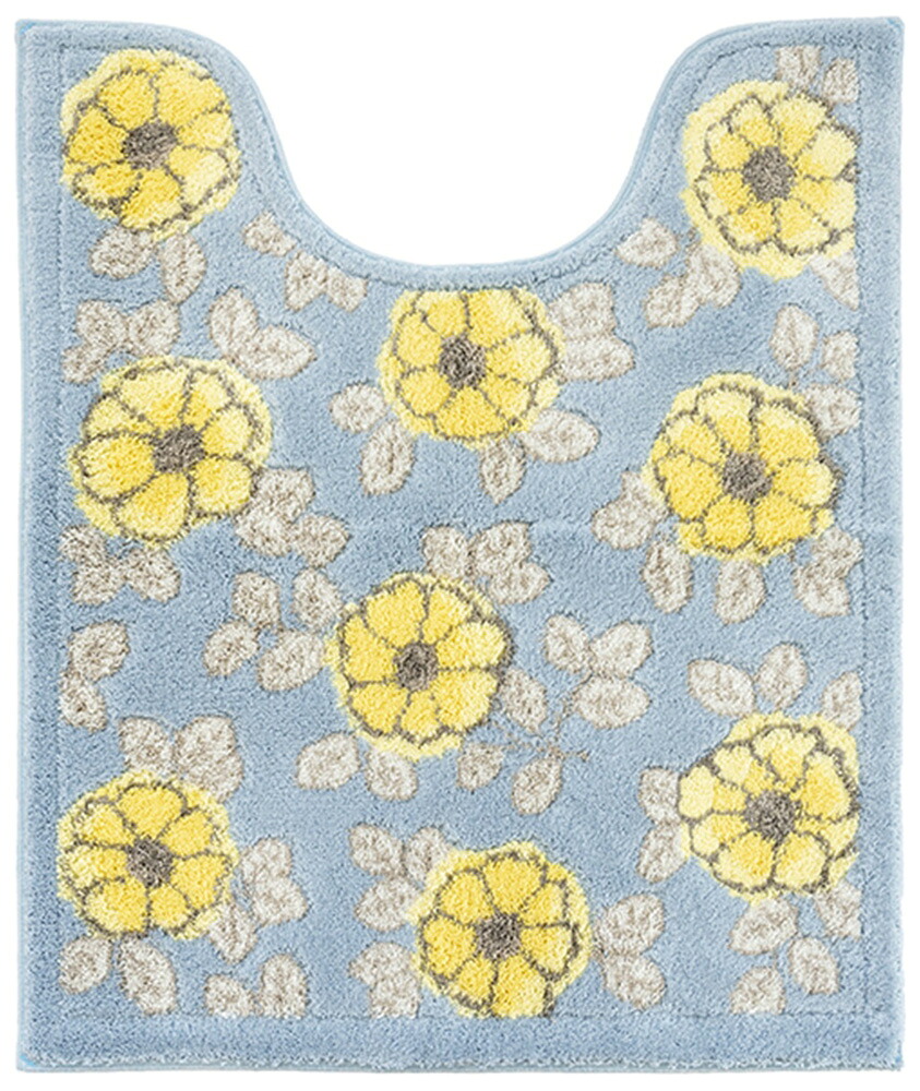 オカ フローリア トイレマット 約75×63cm（ブルー） オカ3032600 [オカ3032600]