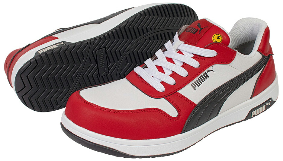 プーマ FRONTCOURT RED LOW レッド 26.5cm JSAA規格 A種 64.208.0-RED-26.5 PUMA SAFETY