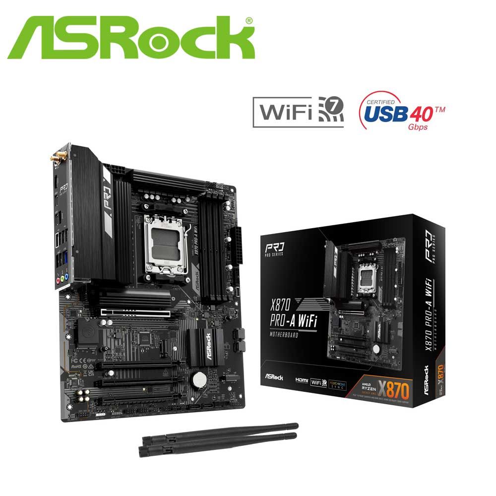 ASRock｜アスロック ASRock X870 Pro-A WiFi マザーボード（ブラック） X870PRO-AWIFI