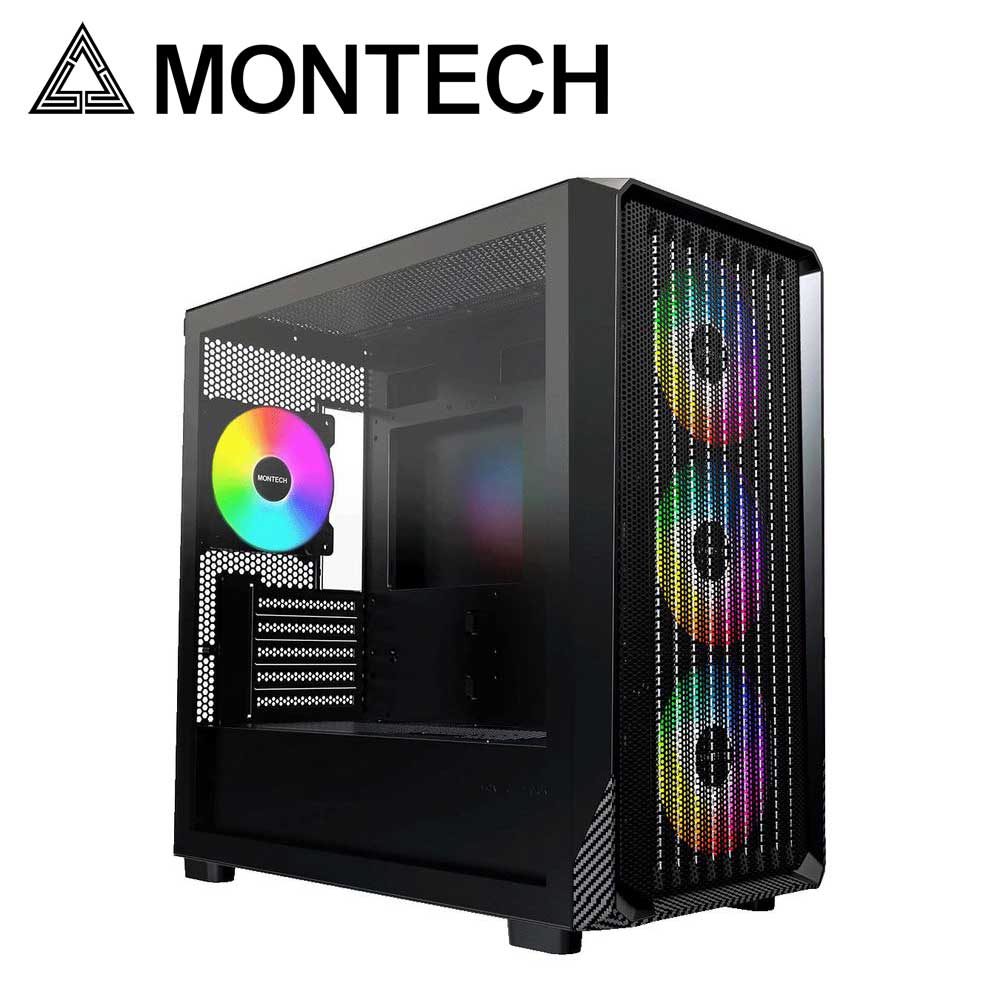 MONTECH｜モンテック MicroATX母じゃ人ゲーム盤相応う 向こう正面メッシュ 瑠璃ダイアログボックス(左側面)召しかかえる マイコン入れもの（黒いこと） X5Mつづき物 X5M(B) PCパーツ-パソコン・周辺機器