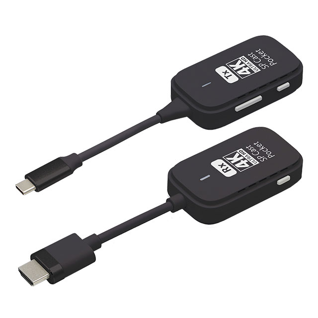 プリンストン大学 4K相応う無線電話提示  SP Cast Pocket 4K (無線電話USB-C to HDMI)(USB-C子機×2台仕掛ける) SPCASTPOCKET4K-C1SET