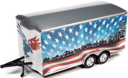 アメリカンマッスル 1/18 クローズド トレーラー &rdquo;勇敢な愛国者達&rdquo;【AMM1300】 ミニカー｜Joshin web 家電とPCの大型専門店