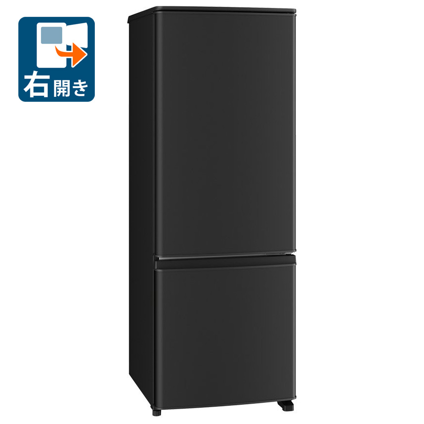 （標準設置料込_Aｴﾘｱのみ）三菱 168L 2ドア冷蔵庫（マットブラック）【右開き】 MR-P17M-B MITSUBISHI [MRP17MB]｜Joshin web 家電とPCの大型専門店