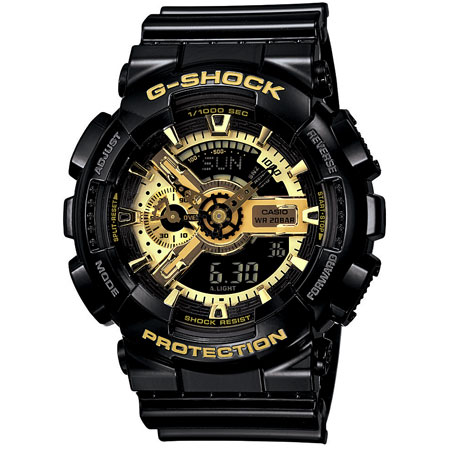 カシオ 【国内正規品】G-SHOCK（ジーショック）　Black&times;Gold Series クオーツ　メンズタイプ GA-110GB-1AJF [GA110GB1AJF]【返品種別A】｜Joshin web 家電とPCの大型専門店