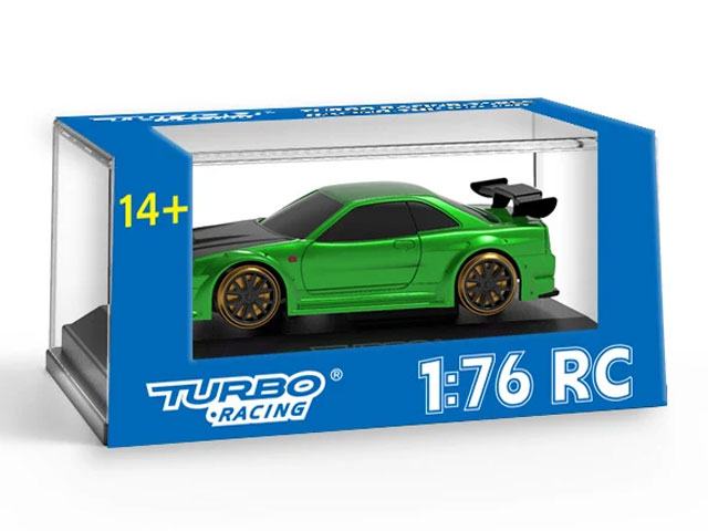 TURBO RACING 【再生産】1/76 C64 グリーン ドリフトカー プロポレス【C64GS】 ラジコン