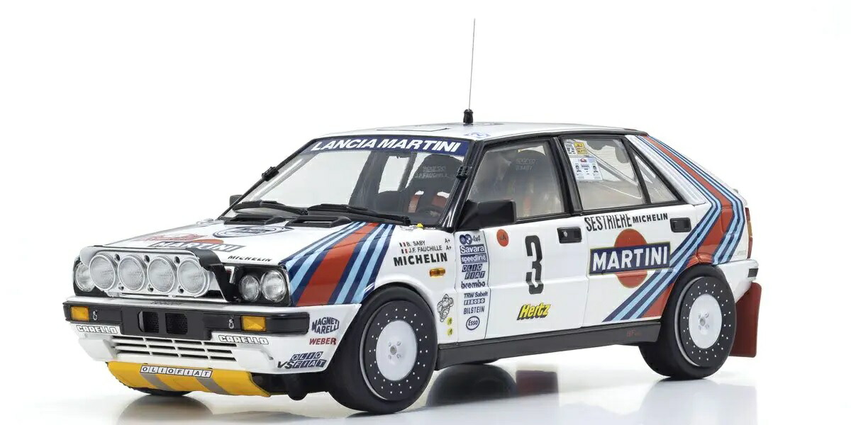 京商 1/18 ランチア 三角洲 HF 4WD モンテカルロ ラリー ウィナー 1988 #3【KS08960F】 ミニカー