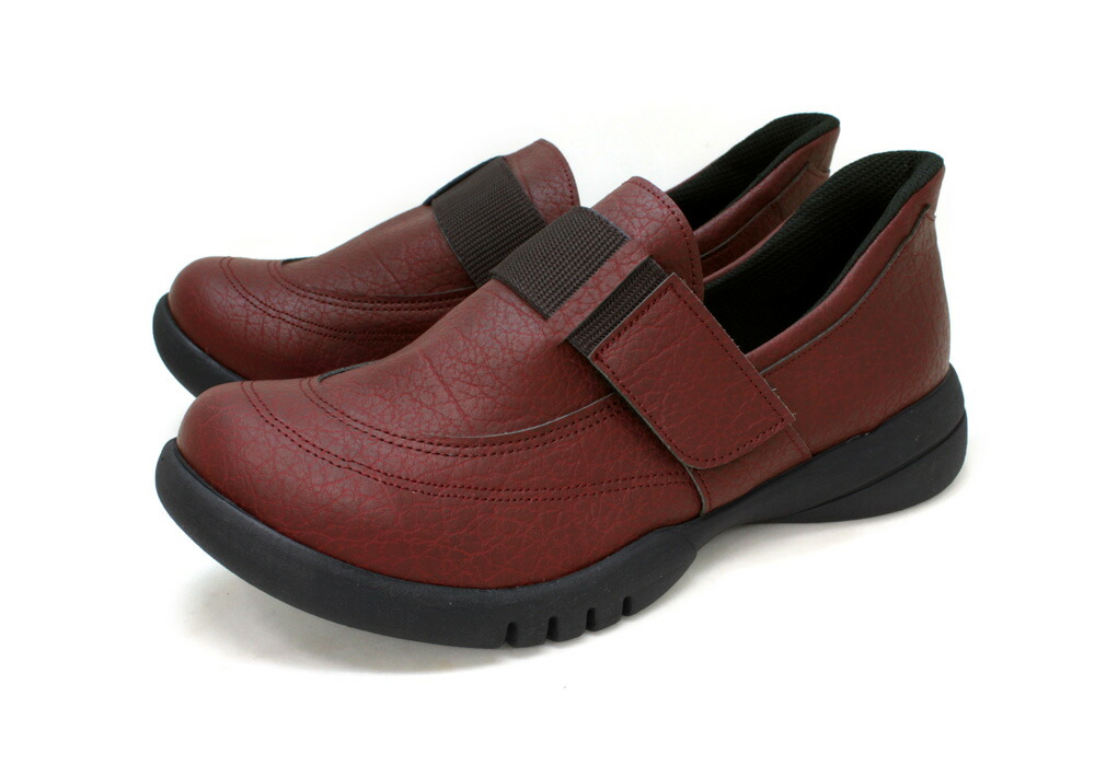 Re:getA レディース スットオン ハンズフリーベルクロシューズ（レッドブラウン・サイズ：L 24.0-24.5cm） R331-RBR-L リゲッタ