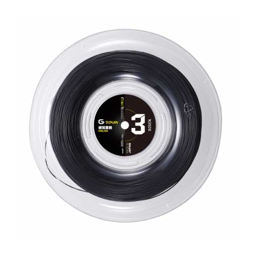 ゴーセン 硬式テニス用ガット　ジー・ツアー3（ブラック・1.28mm×220m） GOS-TSGT302BK GOSEN G-TOUR series G-TOUR3 16LGA