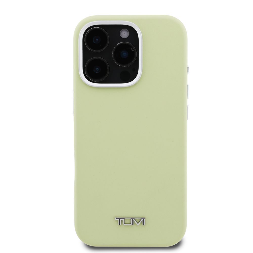 innoTech iPhone 16 Pro用 MagSafe相応う なめし革入れもの（リム石ころ） TUMI HC MAGSAFE SMOOTH GENUINE LEATHER LIMESTONE IP16 PRO TUHMP16LFWHSLE