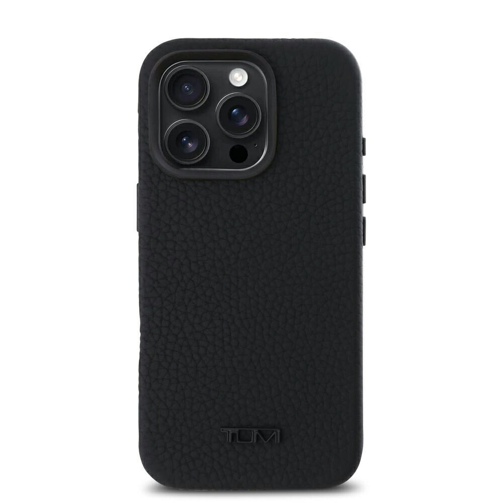 innoTech iPhone 16 Pro用 MagSafe相応う なめし革入れもの（黒いこと） TUMI HC GRAINED GENUINE MAGSAFE LEATHER BLACK CASE IP16 PRO TUHMP16LFWGRLK