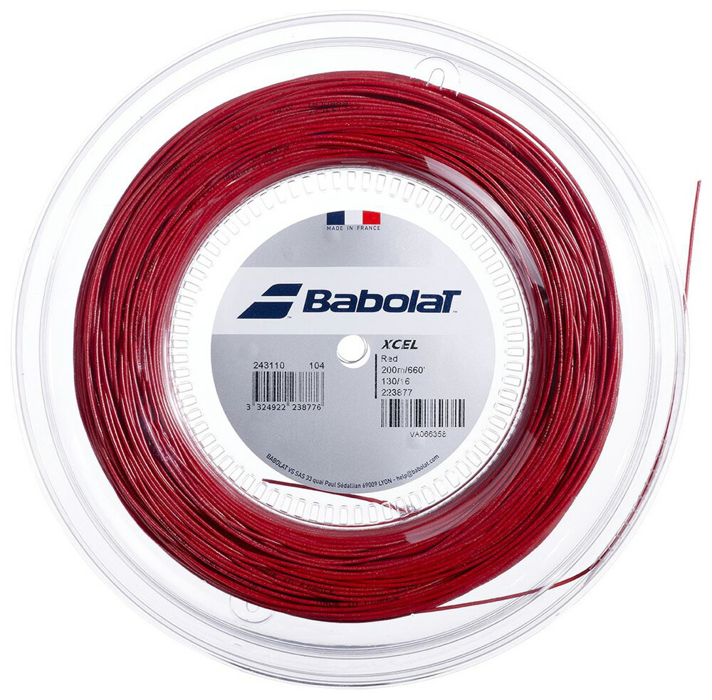 BabolaT(バボラ) 硬式テニス用ストリング エクセル 200m（レッド・サイズ：125） 243110-104-125