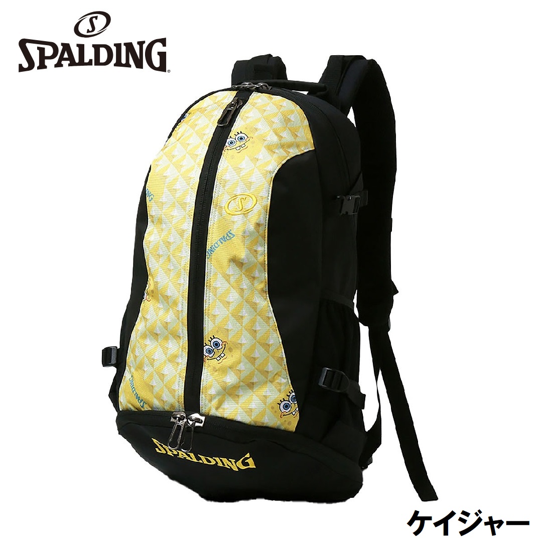 スポルディング バスケットボールプレーヤー向けバックパック ケイジャー（スポンジ・ボブ パターン/イエロー・容量：32L） SPD-40007SBP SPALDING